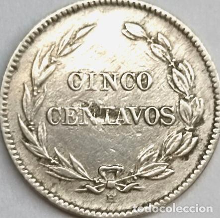 Monedas antiguas de Am&eacute;rica: moneda 5 centavos ecuador 1909 - Foto 1
