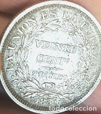 Monedas antiguas de Am&eacute;rica: moneda bolivia 20 centavos 1887 ref libro chile - Foto 1
