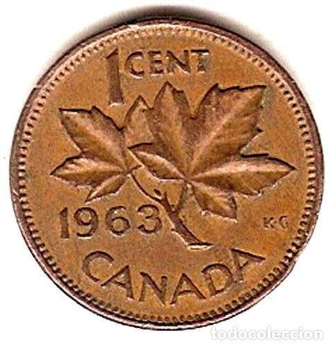 Monedas antiguas de Am&eacute;rica: canada moneda de 1 centavo cent ano 1963 km49 - Foto 1