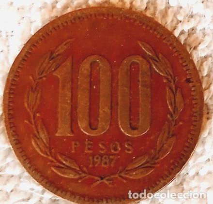 Monedas antiguas de Am&eacute;rica: moneda de 100 pesos chile 1987 - Foto 1