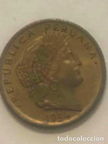 Monedas antiguas de Am&eacute;rica: 5 centavos peru 1954 - Foto 1