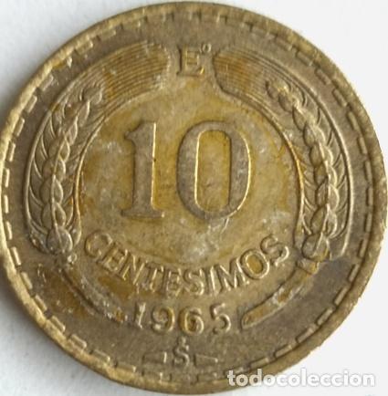 Monedas antiguas de Am&eacute;rica: moneda 10 centesimos chile 1965 - Foto 1