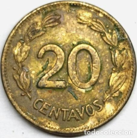 Monedas antiguas de Am&eacute;rica: moneda 20 centavos ecuador 1944 - Foto 1