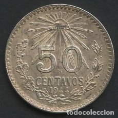 Monedas antiguas de América: MEXICO, MONEDA DE PLATA, LIBERTAD, VALOR: 50 CENTAVOS, 1944, SILVER COIN. Lote 319162093