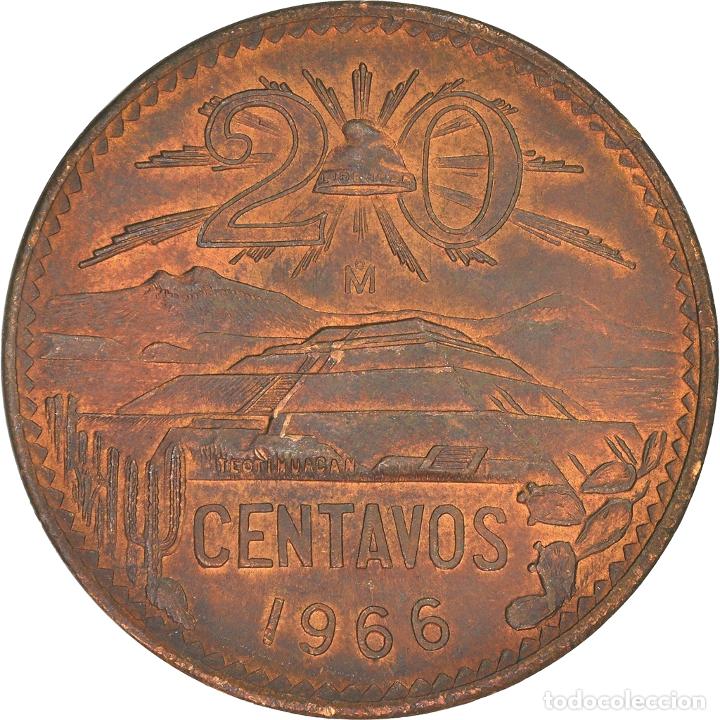 Monedas antiguas de Am&eacute;rica: [#963329] Moneda, M&eacute;xico, 20 Centavos, 1966 - Foto 2