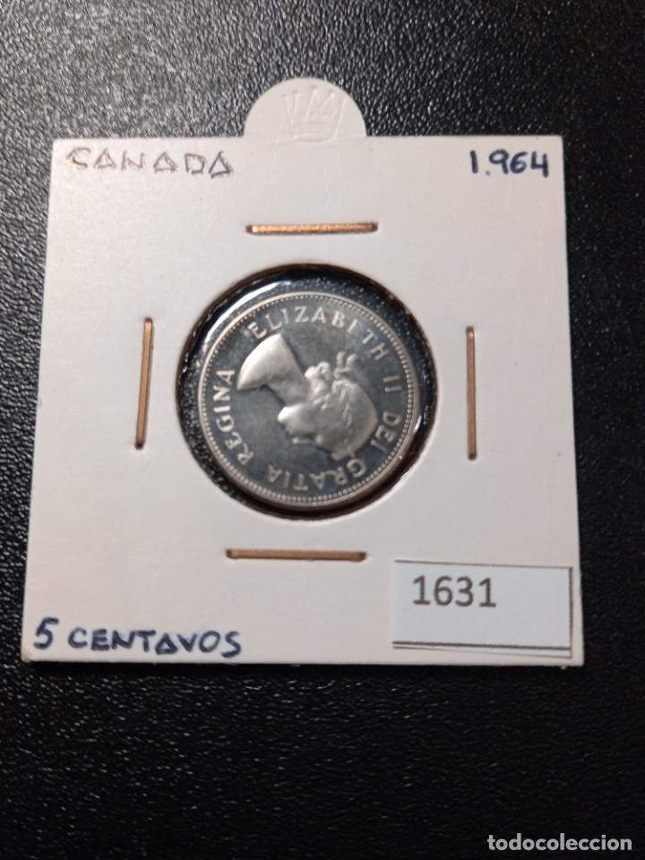 Monedas antiguas de Am&eacute;rica: Canad&aacute; 5 centavos 1964 - Foto 1