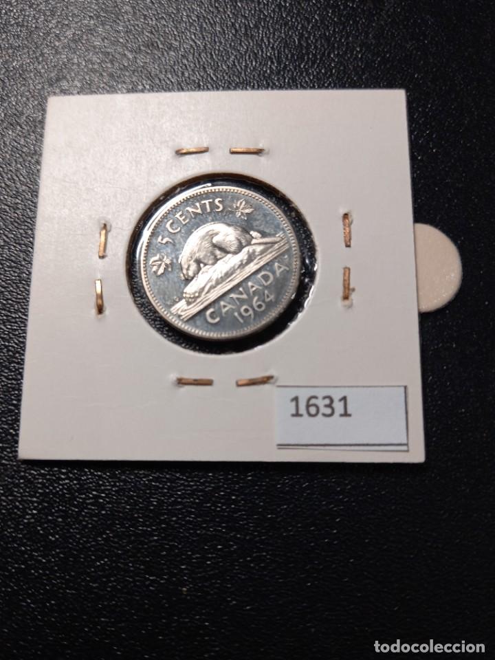 Monedas antiguas de Am&eacute;rica: Canad&aacute; 5 centavos 1964 - Foto 2