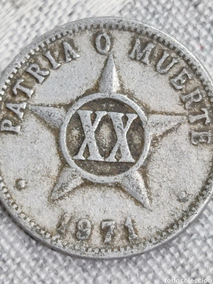 Moedas antigas da Am&eacute;rica: XX centavos Cuba /estrella 1971