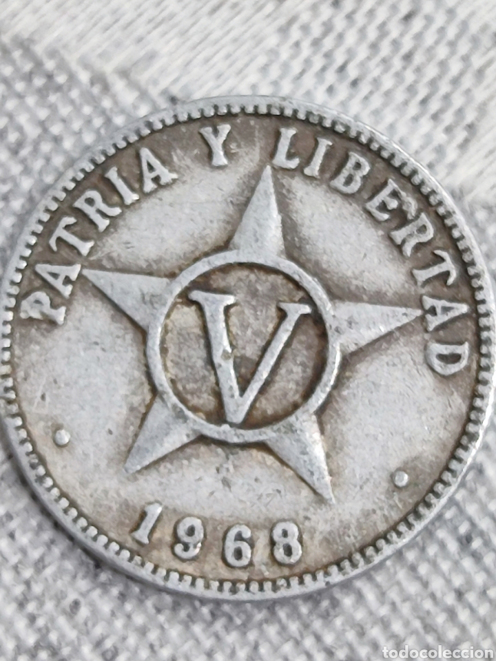 Monedas antiguas de Am&eacute;rica: V centavos Cuba/estrella 1968 - Foto 1