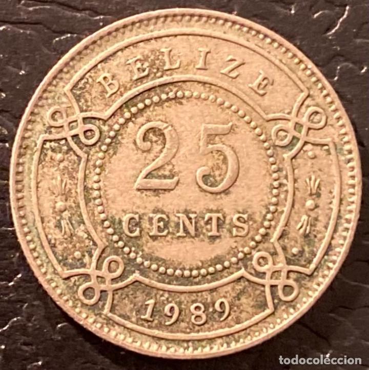Monedas antiguas de Am&eacute;rica: BELICE 25 CENTIMOS 1989 - Foto 2
