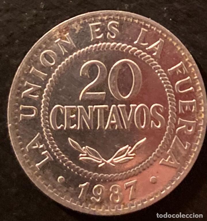 Monedas antiguas de Am&eacute;rica: BOLIVIA 20 CENTAVOS 1987 - Foto 2