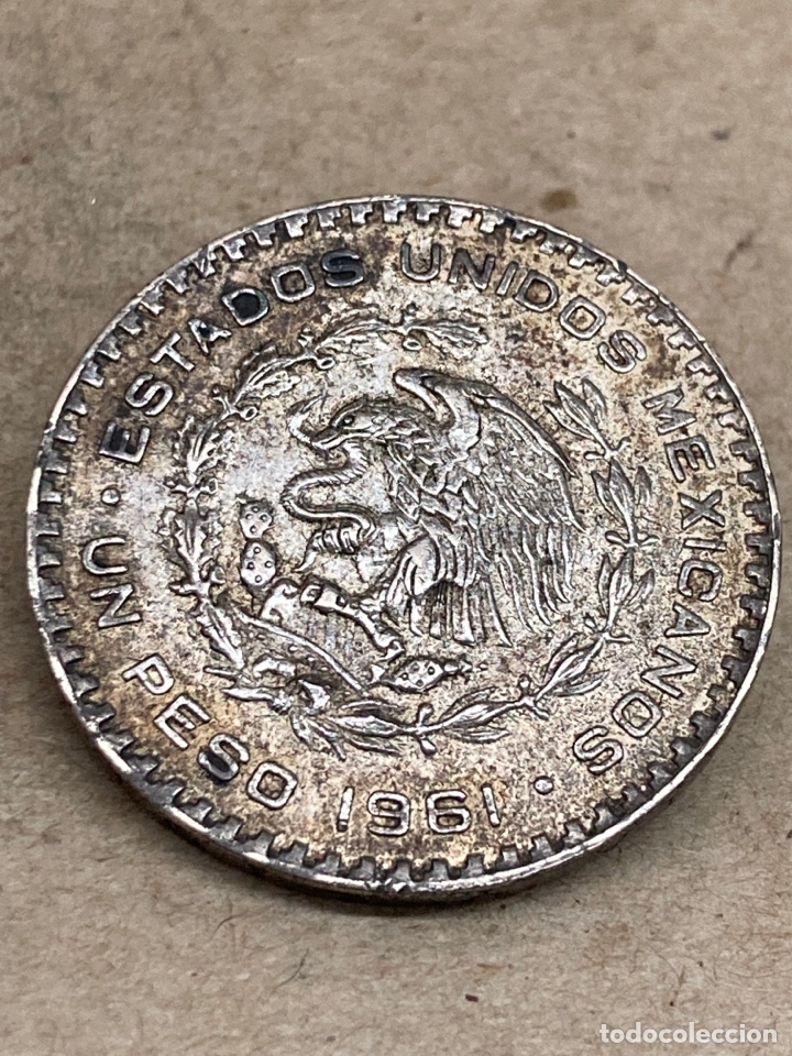 Monedas antiguas de Am&eacute;rica: Moneda de plata Un peso 1961 - Foto 1