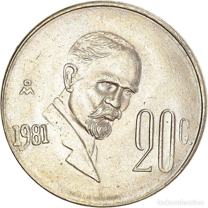 Monedas antiguas de Am&eacute;rica: [#920491] Moneda, M&eacute;xico, 20 Centavos, 1981 - Foto 2