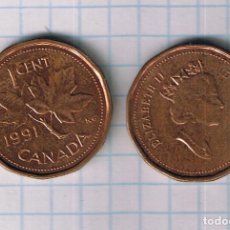 Monedas antiguas de América: MONEDA CANADA 1 CENTAVO 1991, 12 LADOS. Lote 322428938