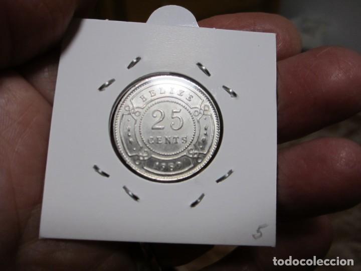 Monedas antiguas de Am&eacute;rica: MONEDA DE BELIZE DE 25 CENTAVOS DE 1989 SC - Foto 2