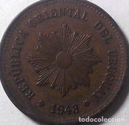Monedas antiguas de Am&eacute;rica: moneda uruguay 5 centesimos 1948 - Foto 1