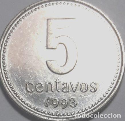 Monedas antiguas de Am&eacute;rica: moneda argentina 5 centavos 1993 - Foto 1