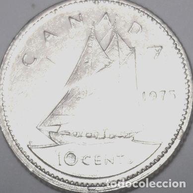 Monedas antiguas de Am&eacute;rica: moneda canada 10 cent 1975 - Foto 1