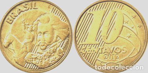 Monedas antiguas de Am&eacute;rica: brasil moneda 10 centavos ano 2012 - Foto 1