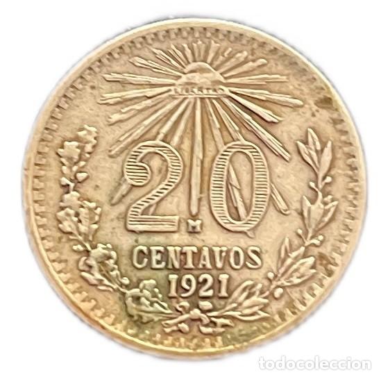 Monedas antiguas de Am&eacute;rica: M&Eacute;XICO. 20 CENTAVOS. 1.921. PLATA - Foto 1
