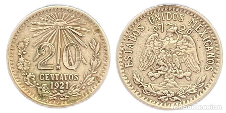 Monedas antiguas de Am&eacute;rica: M&Eacute;XICO. 20 CENTAVOS. 1.921. PLATA - Foto 3