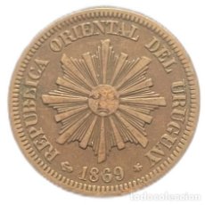 Monedas antiguas de América: URUGUAY. 2 CENTÉSIMOS. 1.869