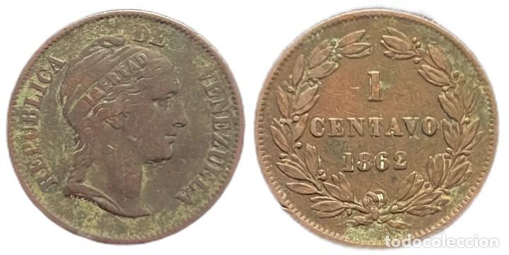 Monedas antiguas de Am&eacute;rica: VENEZUELA. 1 CENTAVO 1.862 - Foto 3