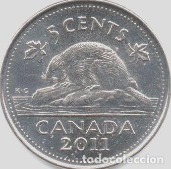 Monedas antiguas de Am&eacute;rica: canada moneda 5 cents ano 2011 km491 - Foto 1