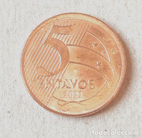 Monedas antiguas de Am&eacute;rica: moneda de brasil ano 2021 de 5 centavos - Foto 1