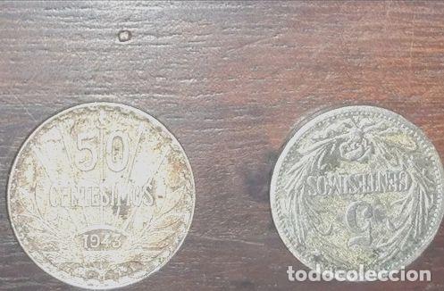 Monedas antiguas de Am&eacute;rica: monedas de 5 y 50 centesimos de uruguay - Foto 1