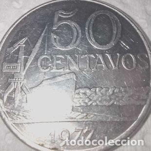 Monedas antiguas de Am&eacute;rica: moneda de brasil de 50 centavos de 1977 Ed. 50 - Foto 1