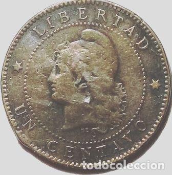 Monedas antiguas de Am&eacute;rica: moneda republica argentina 1 centimo 1889 - Foto 1