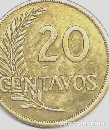 Monedas antiguas de Am&eacute;rica: moneda 20 centavos peru 1948 - Foto 1