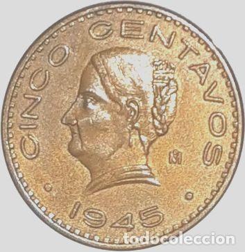 Monedas antiguas de Am&eacute;rica: moneda mexico 5 centavos 1945 - Foto 1