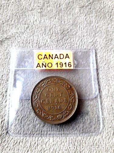 Monedas antiguas de Am&eacute;rica: moneda de un centavo de canada ano 1916 - Foto 1