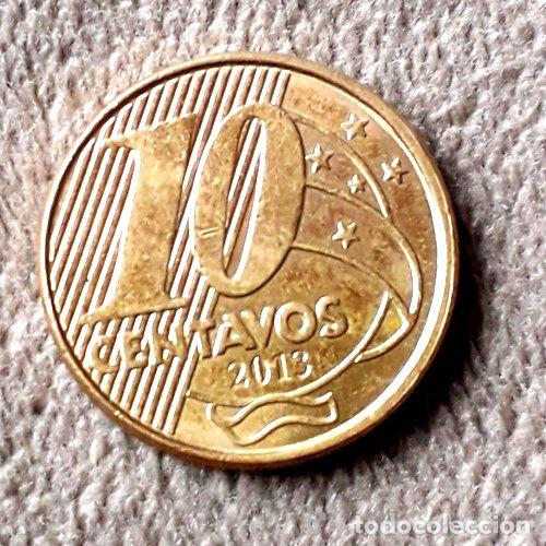 Monedas antiguas de Am&eacute;rica: moneda de brasil de 10 centavos ano 2013 sin circular - Foto 1