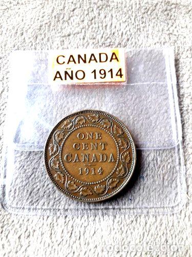 Monedas antiguas de Am&eacute;rica: moneda de un centavo de canada ano 1914 - Foto 1