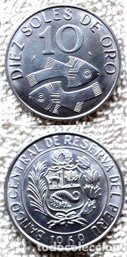 Monedas antiguas de Am&eacute;rica: moneda de 10 soles de peru de 1969 - Foto 1