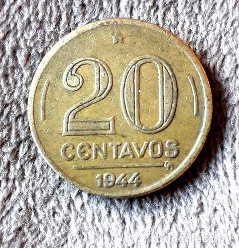 Monedas antiguas de Am&eacute;rica: moneda de brasil de 20 centavos ano 1944 - Foto 1