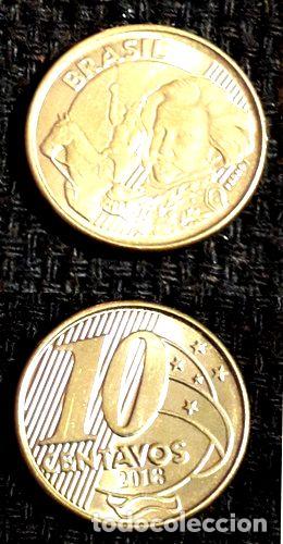 Monedas antiguas de Am&eacute;rica: moneda de 10 centavos de brasil ano 2018 sin circular - Foto 1