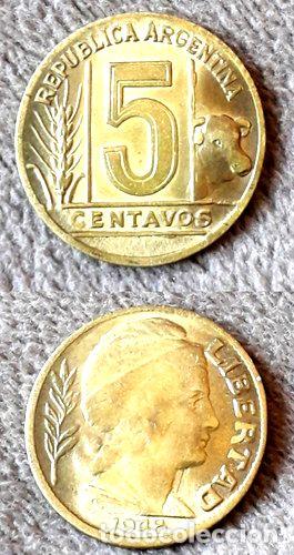 Monedas antiguas de Am&eacute;rica: moneda de argentina de 5 centavos ano 1948 - Foto 1