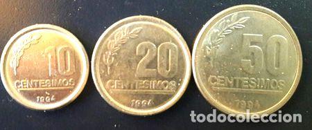 Monedas antiguas de Am&eacute;rica: lote de 3 monedas de uruguay - Foto 1