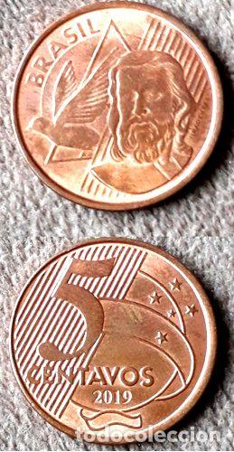 Monedas antiguas de Am&eacute;rica: moneda de brasil de 5 centavos ano 2019 - Foto 1