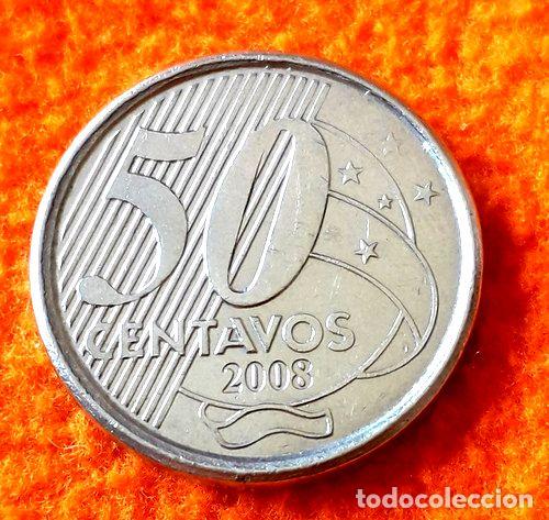 Monedas antiguas de Am&eacute;rica: moneda de brasil de 50 centavos ano 2008 - Foto 1