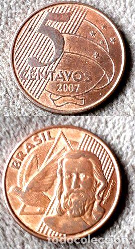 Monedas antiguas de Am&eacute;rica: moneda de 5 centavos de brasil ano 2007 - Foto 1
