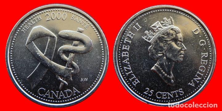 Monedas antiguas de Am&eacute;rica: 25 CENTAVOS 2000 SALUD SIN CIRCULAR CANADA-5146SC - Foto 1
