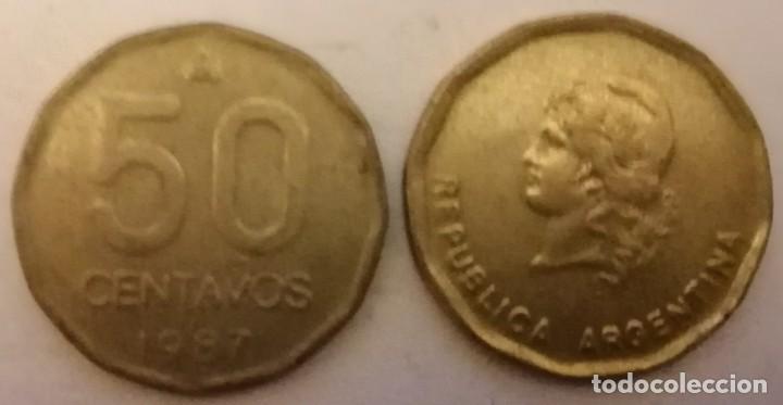 Monedas antiguas de Am&eacute;rica: monedas Argentina de 50 centavos - Foto 1