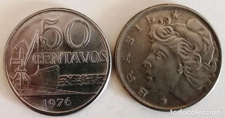 Monedas antiguas de Am&eacute;rica: Monedas Brasil 50 centavos - Foto 1