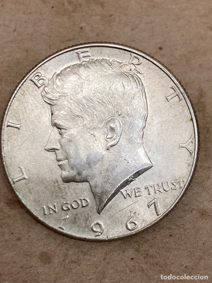 Monedas antiguas de Am&eacute;rica: Moneda de plata Half Dollar 1967 - Foto 2