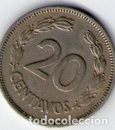 Monedas antiguas de Am&eacute;rica: moneda 20 centavos ecuador 1974 - Foto 1